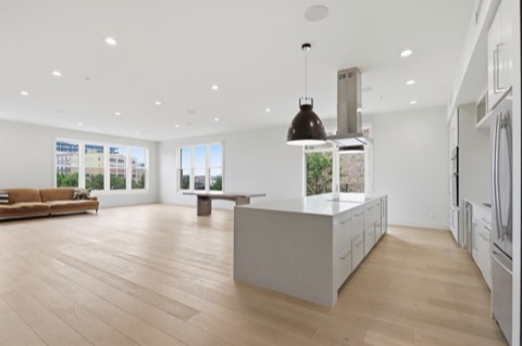Open living and kitchen